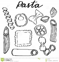 Ensemble De Pâtes Genres Tirés Par La Main De Bande Dessinée De Pâtes Dessin  De Griffonnage Illustration de Vecteur - Illustration du mignon, culinaire:  59067809